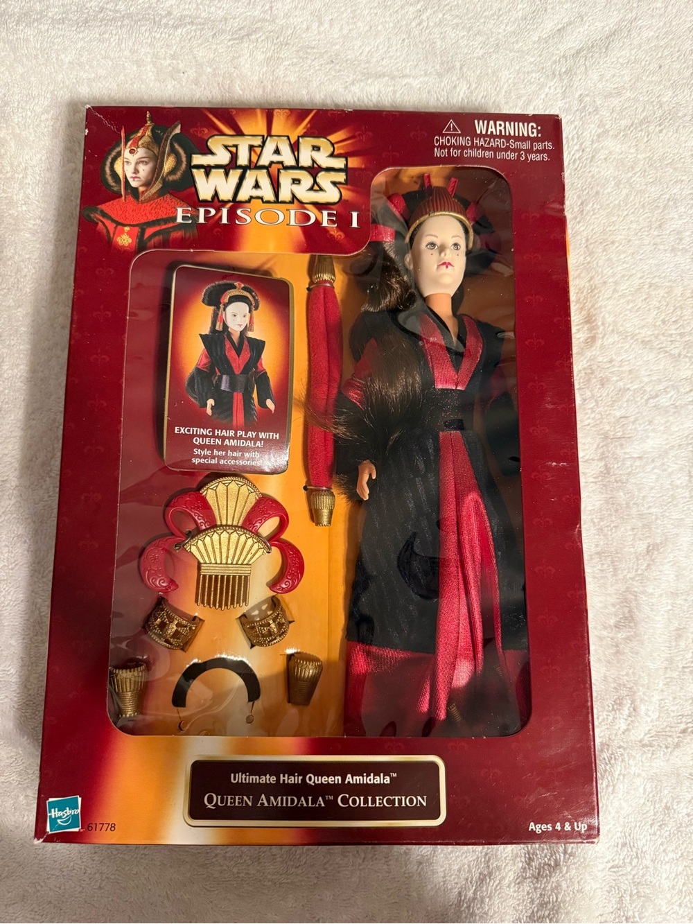 Star Wars Episode I Ultimate Hair Queen Amidala Doll 1998 Hasbro No. 61778 NEW